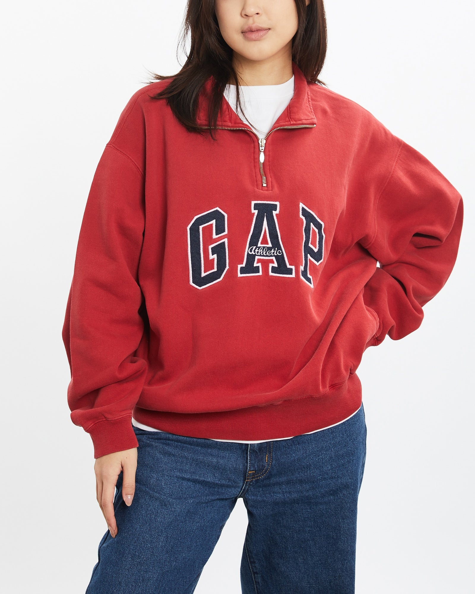 1990p old gap quarter zip hoodie