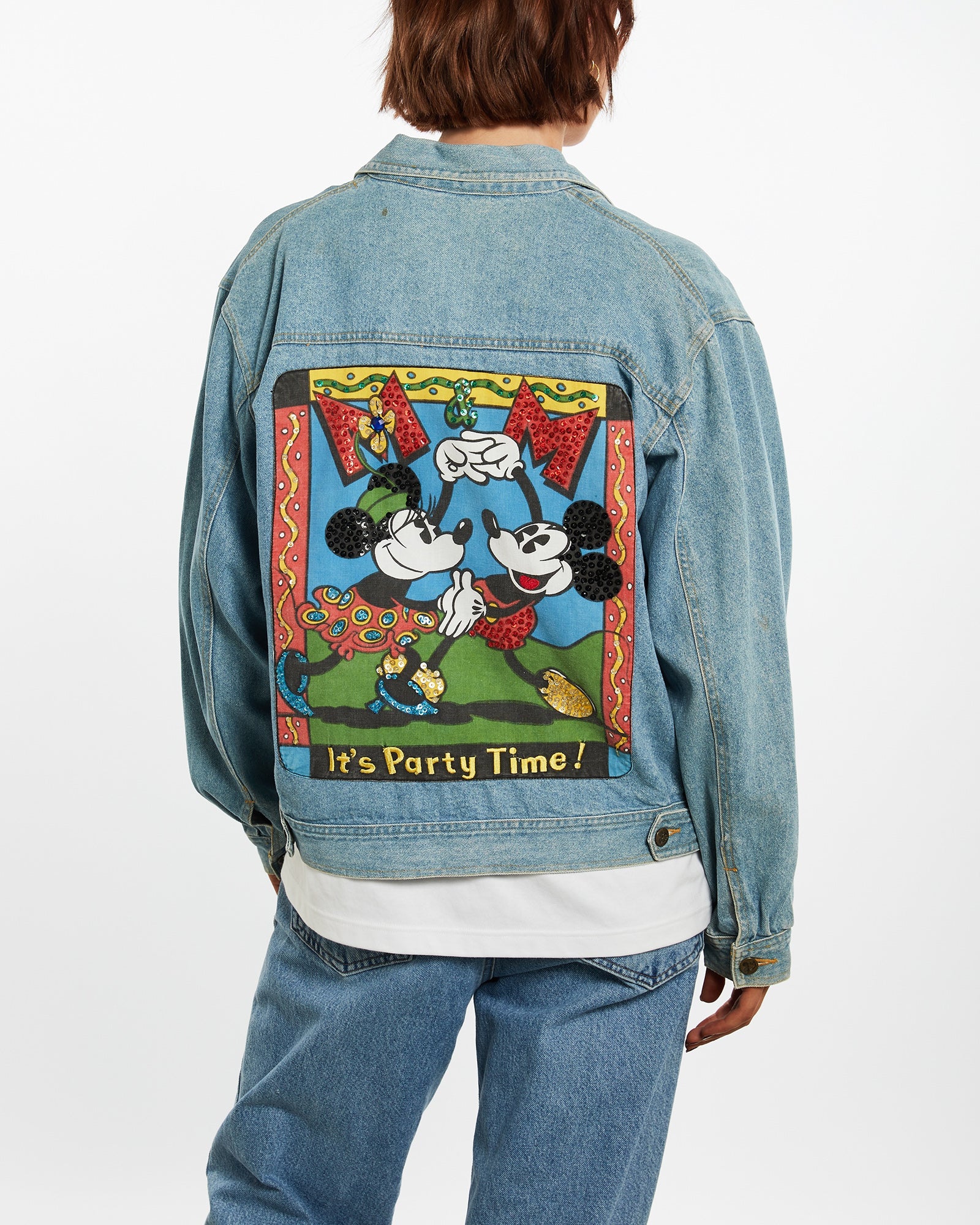 Vintage Disney Mickey Mouse Denim Jacket M - Main Image