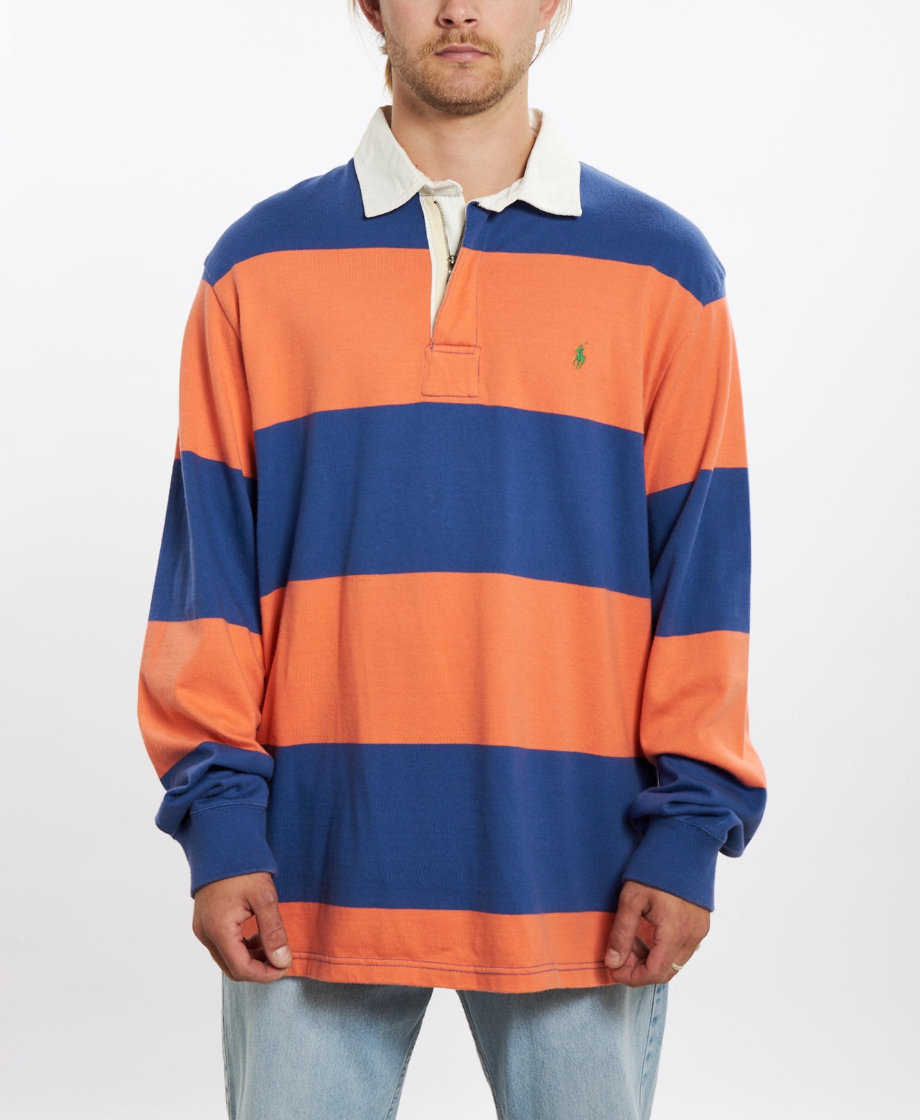 Vintage 90s Polo Ralph Lauren Striped Rugby Shirt XL – The Real Deal