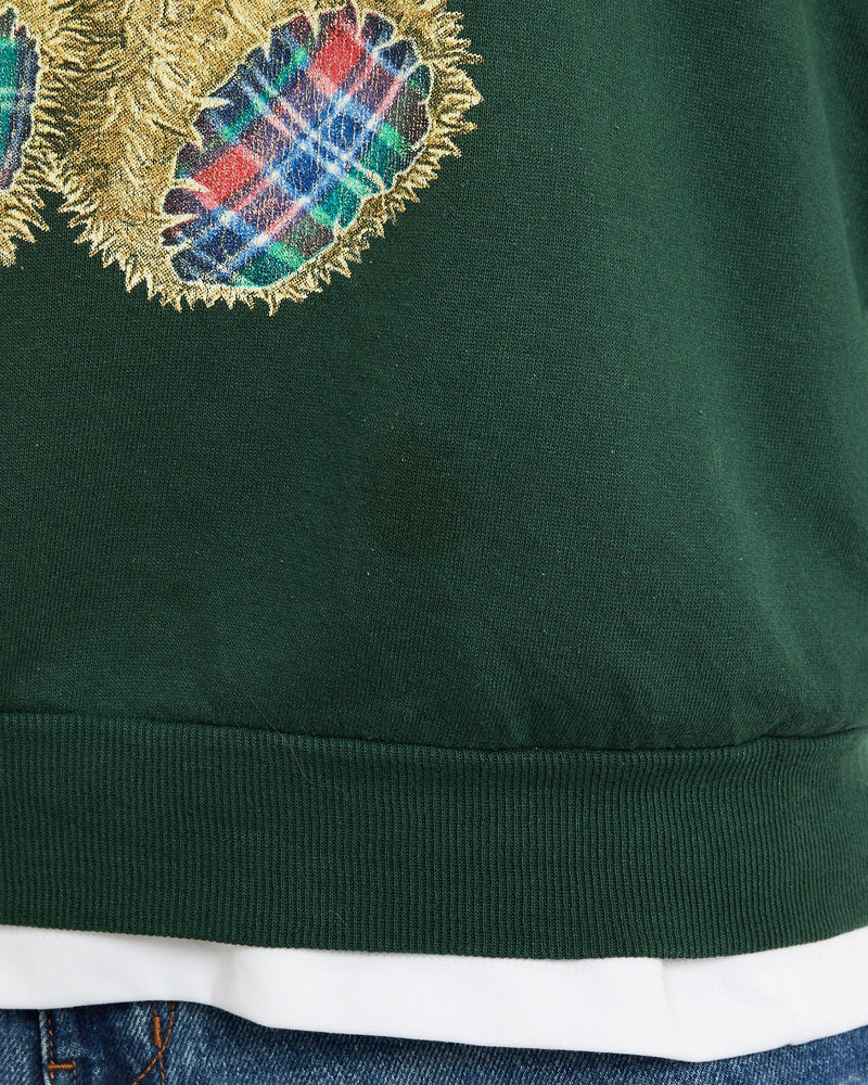 Vintage, 90s, Teddy, Bear, Sweatshirt, The Real Deal, size medium, colour Green, newtown, sydney, australia, thrift store, opshop, preloved, secondhand, sustainable, retro, antique, 70s, 80s, 90s, 2000s, 00s, fashion, clothing, streetwear, trendy, garment, style, boutique, store, shop, archive, sale, cheap, best, top, Sweats and hoodies