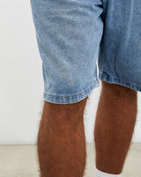 Vintage, Wrangler, Denim, Carpenter, Shorts, The Real Deal, size 36", colour Blue, newtown, sydney, australia, thrift store, opshop, preloved, secondhand, sustainable, retro, antique, 70s, 80s, 90s, 2000s, 00s, fashion, clothing, streetwear, trendy, garment, style, boutique, store, shop, archive, sale, cheap, best, top, Shorts