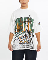 Vintage, 90s, Athletic, The, Sky, Is, The, Limit', Sport, Tee, The Real Deal, size extra large, colour White, newtown, sydney, australia, thrift store, opshop, preloved, secondhand, sustainable, retro, antique, 70s, 80s, 90s, 2000s, 00s, fashion, clothing, streetwear, trendy, garment, style, boutique, store, shop, archive, sale, cheap, best, top, T-Shirts