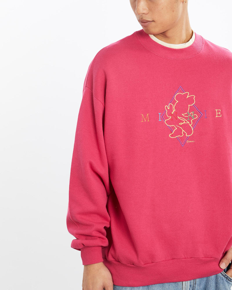 Vintage, 90s, Disney, Minnie, Mouse, Sweatshirt, The Real Deal, size large, colour Purple, newtown, sydney, australia, thrift store, opshop, preloved, secondhand, sustainable, retro, antique, 70s, 80s, 90s, 2000s, 00s, fashion, clothing, streetwear, trendy, garment, style, boutique, store, shop, archive, sale, cheap, best, top, Sweats and hoodies