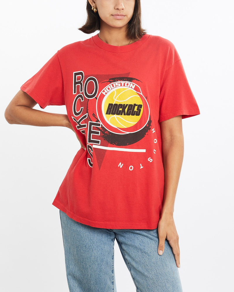 Vintage, 90s, NBA, Houston, Rockets, Tee, The Real Deal, size small, colour Red, newtown, sydney, australia, thrift store, opshop, preloved, secondhand, sustainable, retro, antique, 70s, 80s, 90s, 2000s, 00s, fashion, clothing, streetwear, trendy, garment, style, boutique, store, shop, archive, sale, cheap, best, top, T-Shirts