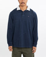 Vintage, Tommy, Hilfiger, Rugby, Shirt, The Real Deal, size large, colour Navy, newtown, sydney, australia, thrift store, opshop, preloved, secondhand, sustainable, retro, antique, 70s, 80s, 90s, 2000s, 00s, fashion, clothing, streetwear, trendy, garment, style, boutique, store, shop, archive, sale, cheap, best, top, Shirts