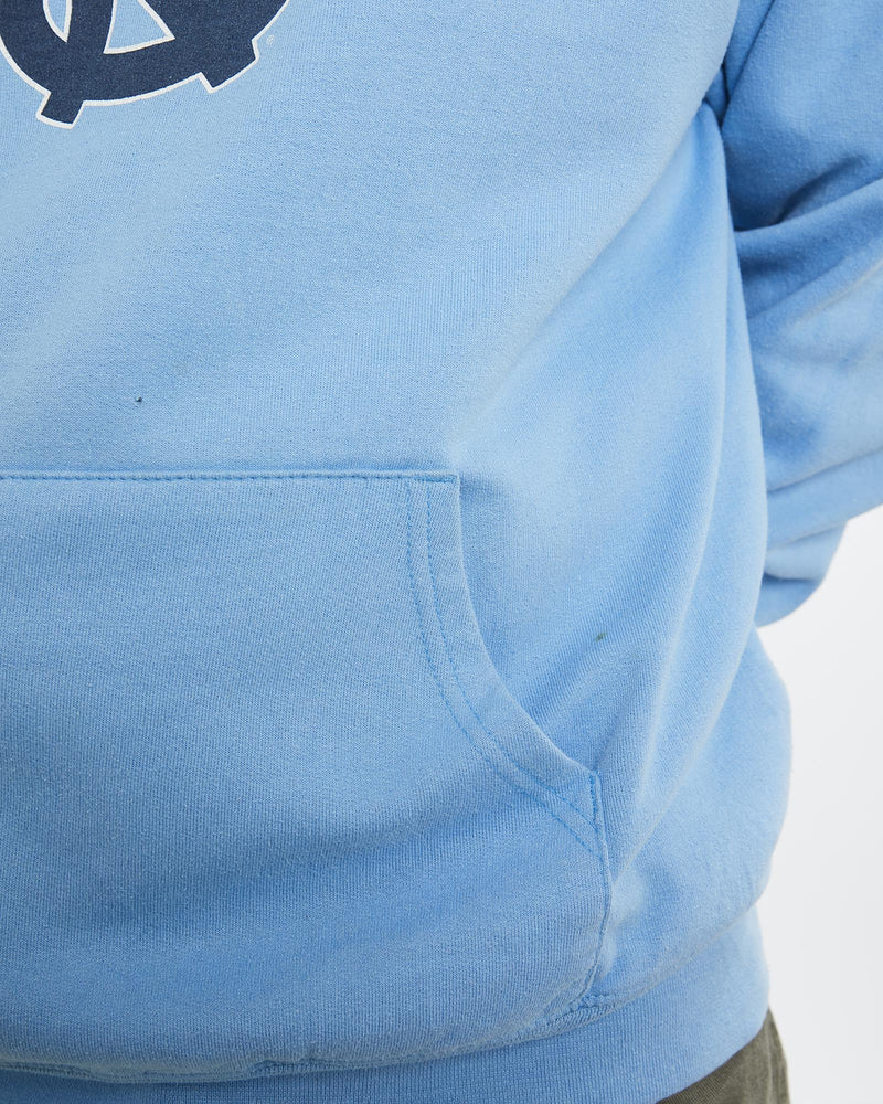 Vintage, University, of, North, Carolina, Hooded, Sweatshirt, The Real Deal, size large, colour Blue, newtown, sydney, australia, thrift store, opshop, preloved, secondhand, sustainable, retro, antique, 70s, 80s, 90s, 2000s, 00s, fashion, clothing, streetwear, trendy, garment, style, boutique, store, shop, archive, sale, cheap, best, top, Sweats and hoodies