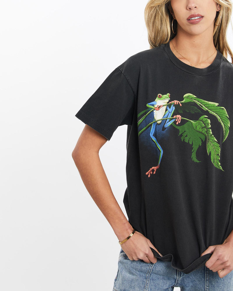 Vintage, 1991, Frog, Wildlife, Tee, The Real Deal, size extra small, colour Black, newtown, sydney, australia, thrift store, opshop, preloved, secondhand, sustainable, retro, antique, 70s, 80s, 90s, 2000s, 00s, fashion, clothing, streetwear, trendy, garment, style, boutique, store, shop, archive, sale, cheap, best, top, T-Shirts