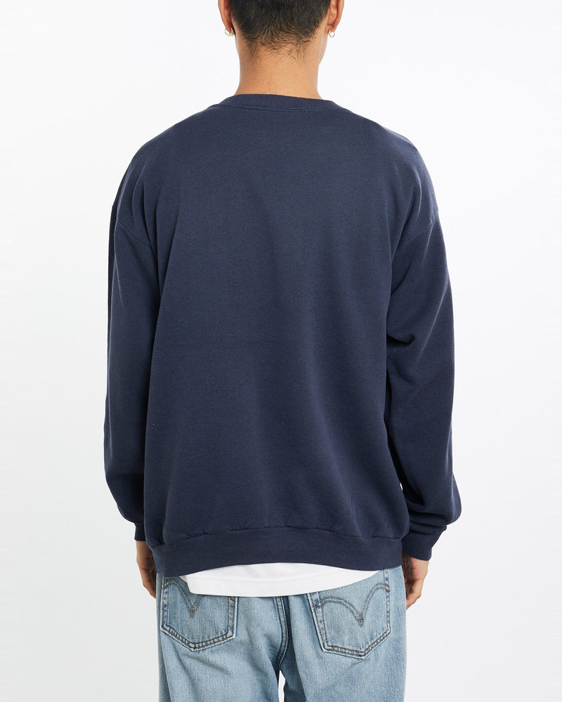 Vintage, 90s, NCAA, Georgetown, Hoyas, Sweatshirt, The Real Deal, size large, colour Navy, newtown, sydney, australia, thrift store, opshop, preloved, secondhand, sustainable, retro, antique, 70s, 80s, 90s, 2000s, 00s, fashion, clothing, streetwear, trendy, garment, style, boutique, store, shop, archive, sale, cheap, best, top, Sweats and hoodies