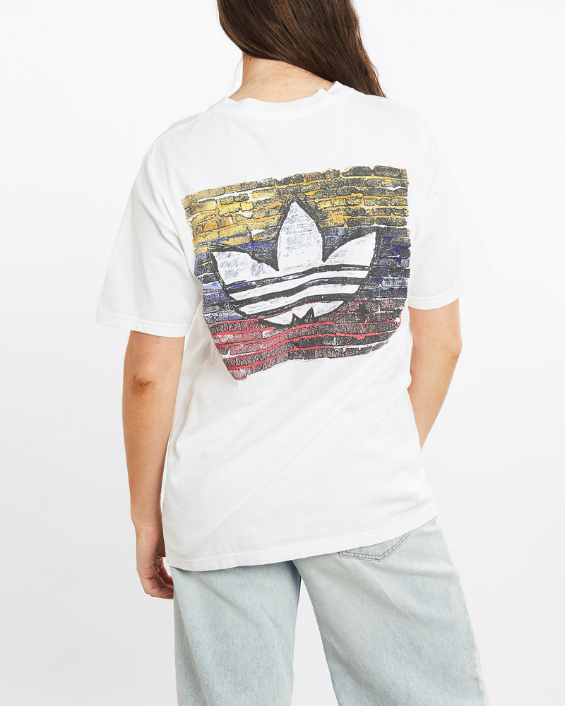 Vintage, 90s, Adidas, Tee, The Real Deal, size medium, colour White, newtown, sydney, australia, thrift store, opshop, preloved, secondhand, sustainable, retro, antique, 70s, 80s, 90s, 2000s, 00s, fashion, clothing, streetwear, trendy, garment, style, boutique, store, shop, archive, sale, cheap, best, top, T-Shirts