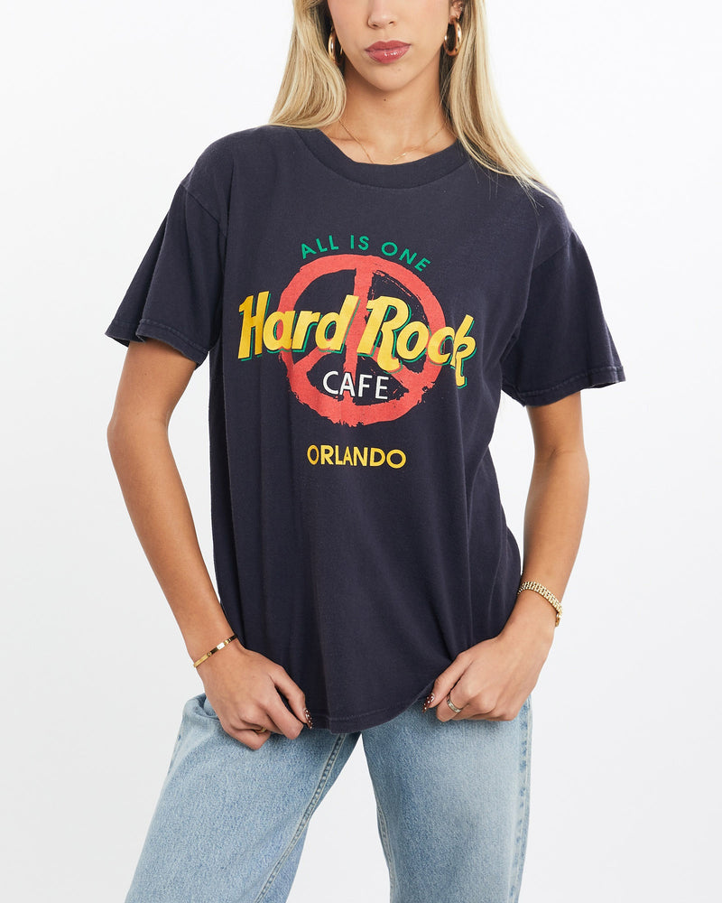 Vintage, 90s, Hard, Rock, Cafe, Tee, The Real Deal, size extra small, colour Navy, newtown, sydney, australia, thrift store, opshop, preloved, secondhand, sustainable, retro, antique, 70s, 80s, 90s, 2000s, 00s, fashion, clothing, streetwear, trendy, garment, style, boutique, store, shop, archive, sale, cheap, best, top, T-Shirts
