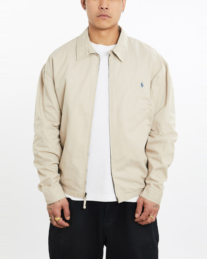 Vintage, 90s, Polo, Ralph, Lauren, Harrington, Jacket, The Real Deal, size extra large, colour Beige, newtown, sydney, australia, thrift store, opshop, preloved, secondhand, sustainable, retro, antique, 70s, 80s, 90s, 2000s, 00s, fashion, clothing, streetwear, trendy, garment, style, boutique, store, shop, archive, sale, cheap, best, top, Jackets