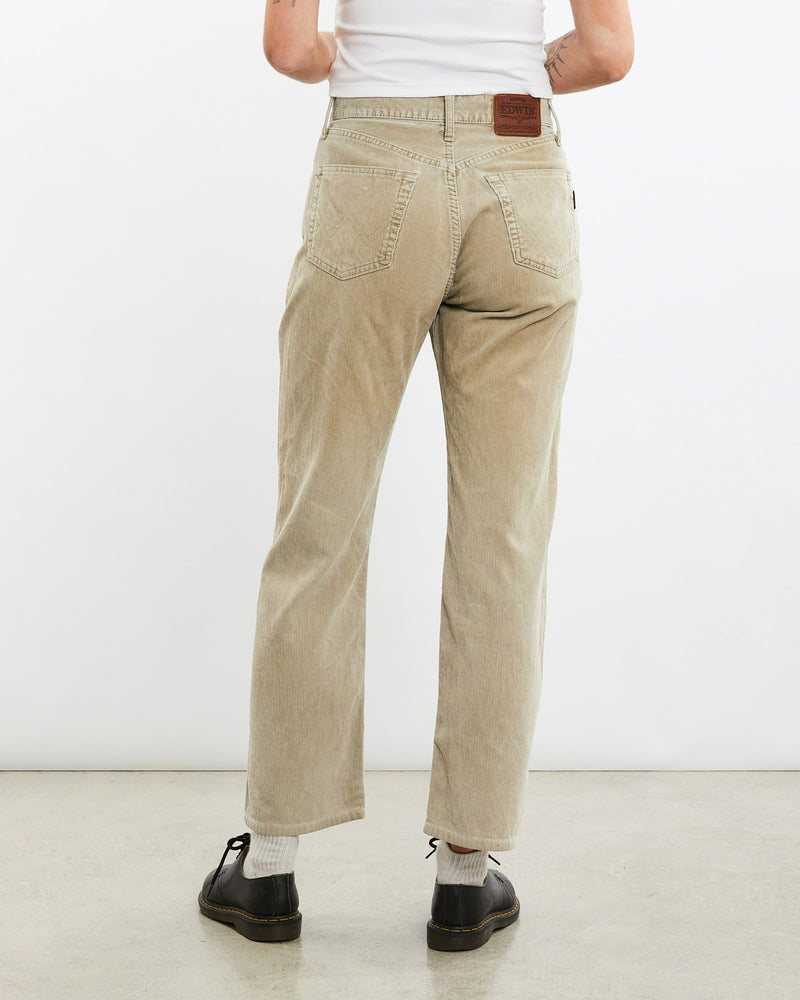 Vintage, Edwin, Corduroy, Pants, The Real Deal, size 28", colour Brown, newtown, sydney, australia, thrift store, opshop, preloved, secondhand, sustainable, retro, antique, 70s, 80s, 90s, 2000s, 00s, fashion, clothing, streetwear, trendy, garment, style, boutique, store, shop, archive, sale, cheap, best, top, Pants