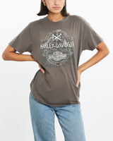 Harley, Davidson, Tee, The Real Deal, size small, colour Grey, newtown, sydney, australia, thrift store, opshop, preloved, secondhand, sustainable, retro, antique, 70s, 80s, 90s, 2000s, 00s, fashion, clothing, streetwear, trendy, garment, style, boutique, store, shop, archive, sale, cheap, best, top, T-Shirts