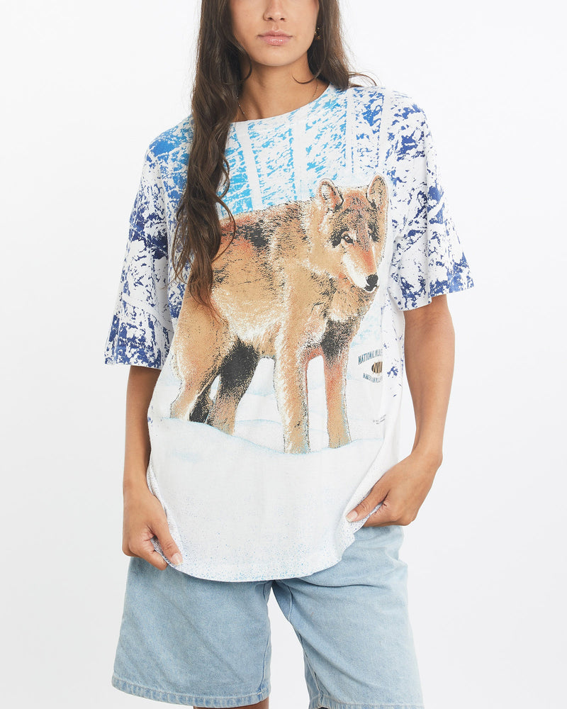 Vintage, 90s, Wolf, Wildlife, Tee, The Real Deal, size medium, colour Multicolour, newtown, sydney, australia, thrift store, opshop, preloved, secondhand, sustainable, retro, antique, 70s, 80s, 90s, 2000s, 00s, fashion, clothing, streetwear, trendy, garment, style, boutique, store, shop, archive, sale, cheap, best, top, T-Shirts