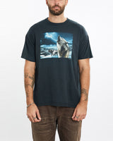 Vintage, Wolf, Wildlife, Tee, The Real Deal, size extra large, colour Navy, newtown, sydney, australia, thrift store, opshop, preloved, secondhand, sustainable, retro, antique, 70s, 80s, 90s, 2000s, 00s, fashion, clothing, streetwear, trendy, garment, style, boutique, store, shop, archive, sale, cheap, best, top, T-Shirts