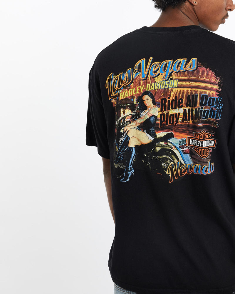 Harley, Davidson, Tee, The Real Deal, size large, colour Black, newtown, sydney, australia, thrift store, opshop, preloved, secondhand, sustainable, retro, antique, 70s, 80s, 90s, 2000s, 00s, fashion, clothing, streetwear, trendy, garment, style, boutique, store, shop, archive, sale, cheap, best, top, T-Shirts