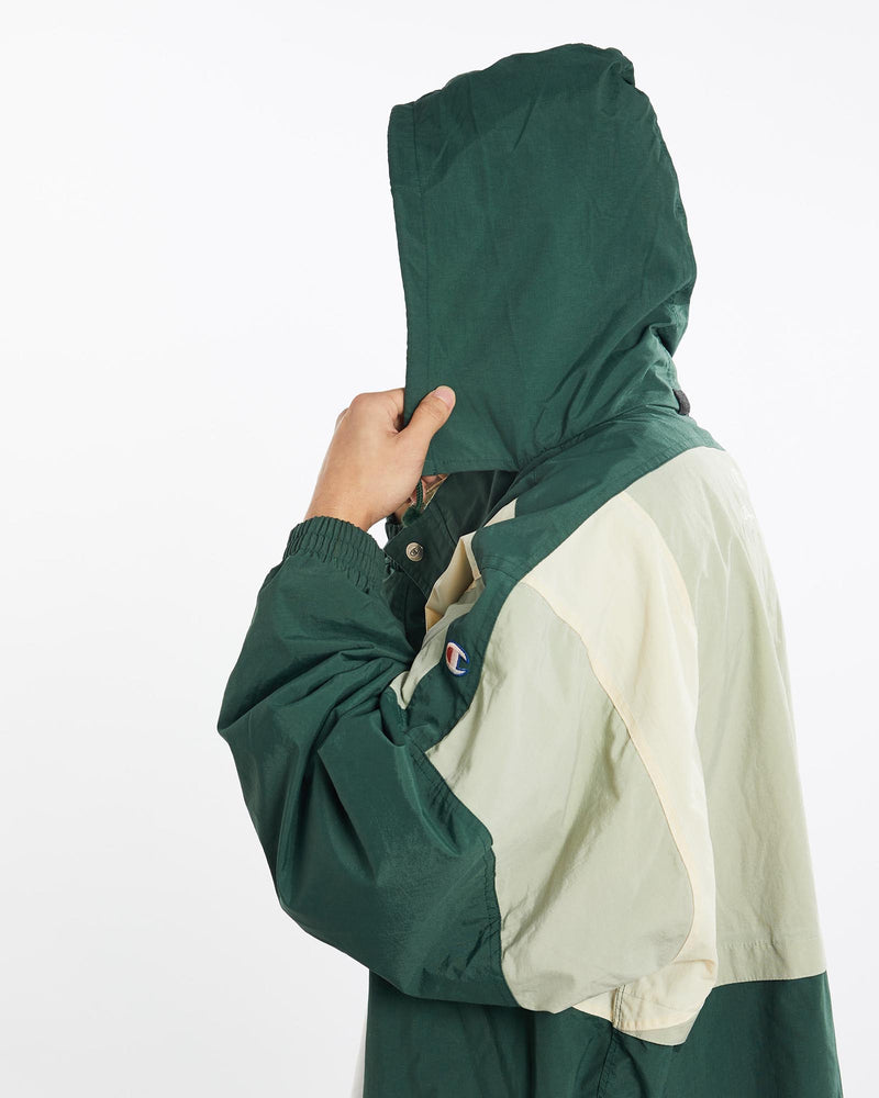 Vintage, 90s, Champion, Windbreaker, Jacket, The Real Deal, size large, colour Green, newtown, sydney, australia, thrift store, opshop, preloved, secondhand, sustainable, retro, antique, 70s, 80s, 90s, 2000s, 00s, fashion, clothing, streetwear, trendy, garment, style, boutique, store, shop, archive, sale, cheap, best, top, Jackets