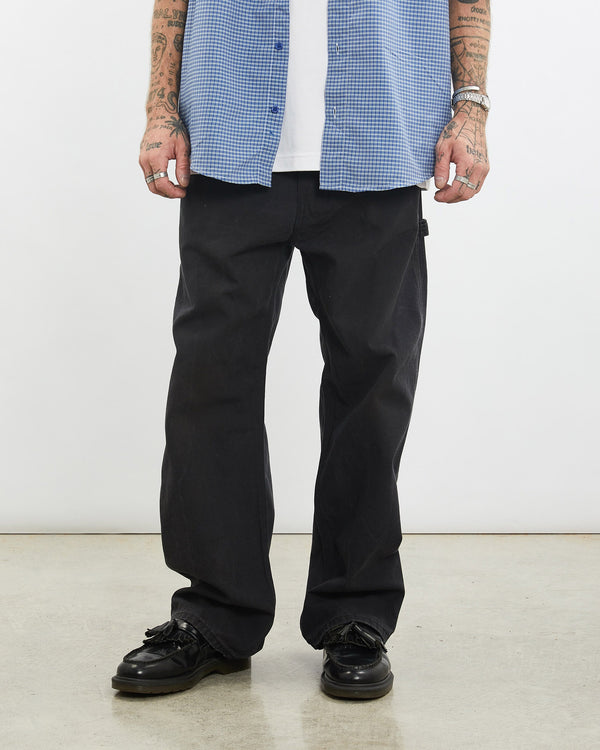 Vintage, Dickies, Carpenter, Pants, The Real Deal, size 31", colour Black, newtown, sydney, australia, thrift store, opshop, preloved, secondhand, sustainable, retro, antique, 70s, 80s, 90s, 2000s, 00s, fashion, clothing, streetwear, trendy, garment, style, boutique, store, shop, archive, sale, cheap, best, top, Pants