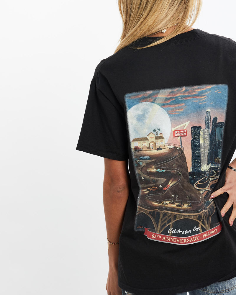 In-N-Out, Burger, Tee, The Real Deal, size small, colour Black, newtown, sydney, australia, thrift store, opshop, preloved, secondhand, sustainable, retro, antique, 70s, 80s, 90s, 2000s, 00s, fashion, clothing, streetwear, trendy, garment, style, boutique, store, shop, archive, sale, cheap, best, top, T-Shirts