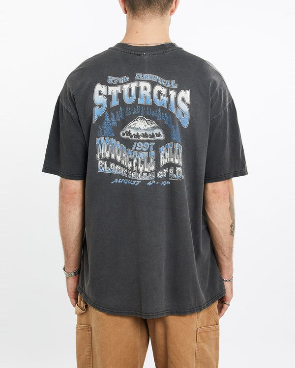 Vintage, 1997, Sturgis, Motorcycle, Rally, Tee, The Real Deal, size extra large, colour Black, newtown, sydney, australia, thrift store, opshop, preloved, secondhand, sustainable, retro, antique, 70s, 80s, 90s, 2000s, 00s, fashion, clothing, streetwear, trendy, garment, style, boutique, store, shop, archive, sale, cheap, best, top, T-Shirts