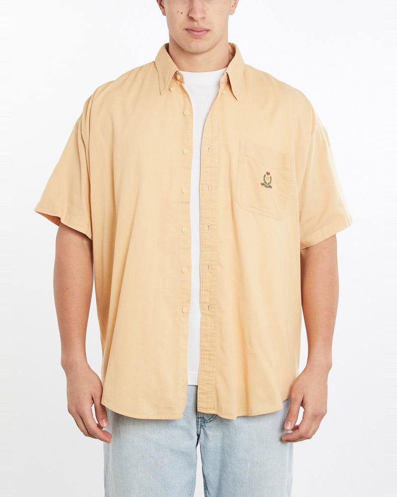Vintage, 90s, Chaps, Ralph, Lauren, Short, Sleeve, Button, Up, Shirt, The Real Deal, size double extra large, colour Yellow, newtown, sydney, australia, thrift store, opshop, preloved, secondhand, sustainable, retro, antique, 70s, 80s, 90s, 2000s, 00s, fashion, clothing, streetwear, trendy, garment, style, boutique, store, shop, archive, sale, cheap, best, top, Shirts