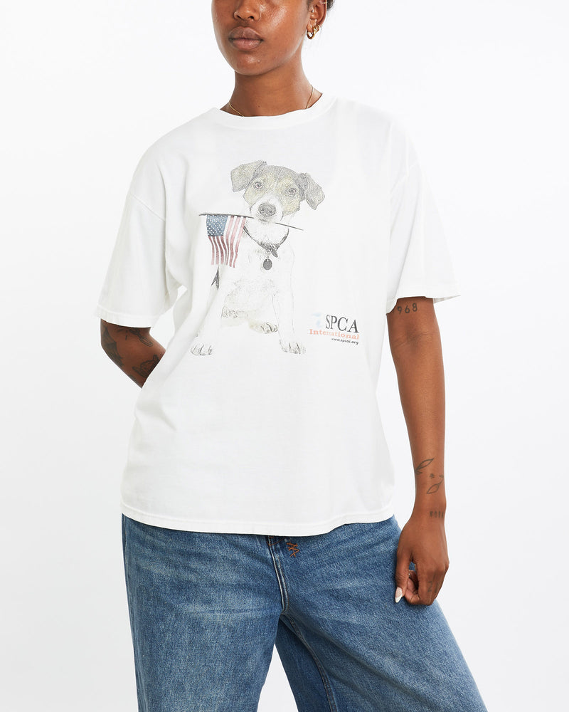 Vintage, SPCA, Animal, Rescue, Tee, The Real Deal, size medium, colour White, newtown, sydney, australia, thrift store, opshop, preloved, secondhand, sustainable, retro, antique, 70s, 80s, 90s, 2000s, 00s, fashion, clothing, streetwear, trendy, garment, style, boutique, store, shop, archive, sale, cheap, best, top, T-Shirts