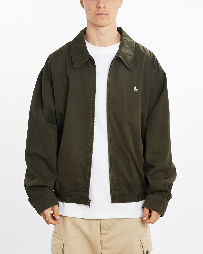 Vintage, 90s, Polo, Ralph, Lauren, Harrington, Jacket, The Real Deal, size extra large, colour Green, newtown, sydney, australia, thrift store, opshop, preloved, secondhand, sustainable, retro, antique, 70s, 80s, 90s, 2000s, 00s, fashion, clothing, streetwear, trendy, garment, style, boutique, store, shop, archive, sale, cheap, best, top, Jackets