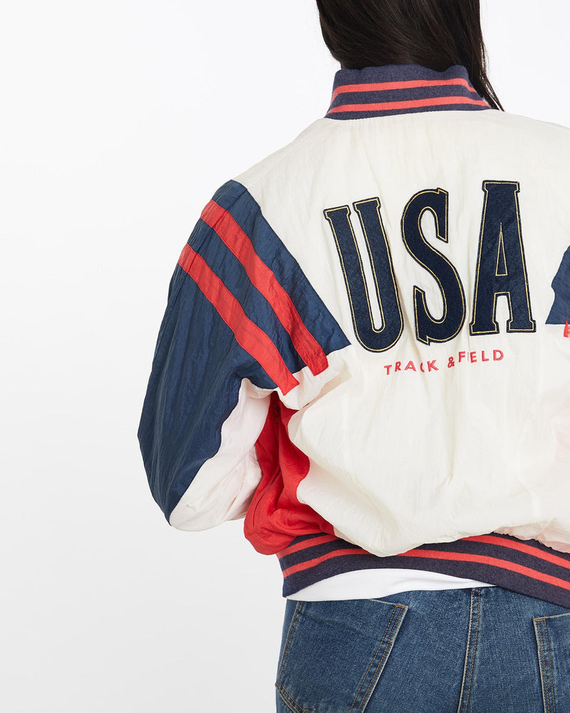 Vintage, 90s, Nike, USA, Track, Jacket, The Real Deal, size medium, colour Multicolour, newtown, sydney, australia, thrift store, opshop, preloved, secondhand, sustainable, retro, antique, 70s, 80s, 90s, 2000s, 00s, fashion, clothing, streetwear, trendy, garment, style, boutique, store, shop, archive, sale, cheap, best, top, Jackets