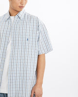 Vintage, 90s, Polo, Ralph, Lauren, Short, Sleeve, Button, Up, Shirt, The Real Deal, size large, colour Blue, newtown, sydney, australia, thrift store, opshop, preloved, secondhand, sustainable, retro, antique, 70s, 80s, 90s, 2000s, 00s, fashion, clothing, streetwear, trendy, garment, style, boutique, store, shop, archive, sale, cheap, best, top, Shirts