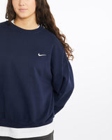 Vintage, Nike, Sweatshirt, The Real Deal, size medium, colour Navy, newtown, sydney, australia, thrift store, opshop, preloved, secondhand, sustainable, retro, antique, 70s, 80s, 90s, 2000s, 00s, fashion, clothing, streetwear, trendy, garment, style, boutique, store, shop, archive, sale, cheap, best, top, Sweats and hoodies