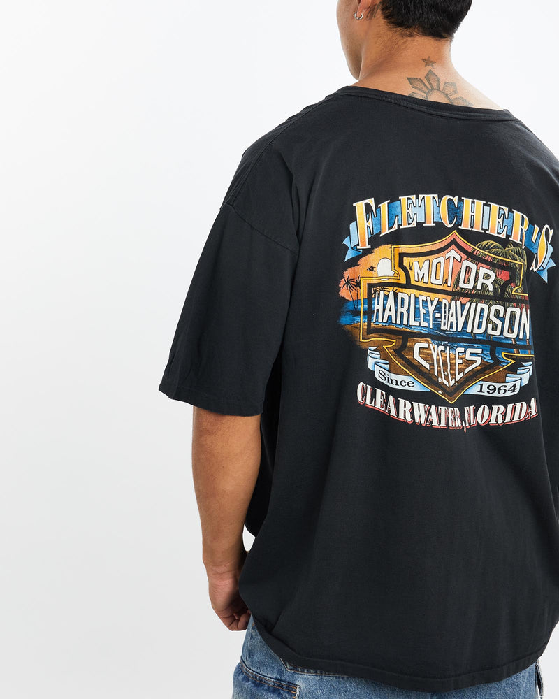 Vintage, 1994, Harley, Davidson, Glow, In, The, Dark', Tee, The Real Deal, size double extra large, colour Black, newtown, sydney, australia, thrift store, opshop, preloved, secondhand, sustainable, retro, antique, 70s, 80s, 90s, 2000s, 00s, fashion, clothing, streetwear, trendy, garment, style, boutique, store, shop, archive, sale, cheap, best, top, T-Shirts