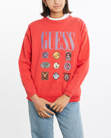 Vintage, 90s, Guess, USA, Sweatshirt, The Real Deal, size extra small, colour Red, newtown, sydney, australia, thrift store, opshop, preloved, secondhand, sustainable, retro, antique, 70s, 80s, 90s, 2000s, 00s, fashion, clothing, streetwear, trendy, garment, style, boutique, store, shop, archive, sale, cheap, best, top, Sweats and hoodies