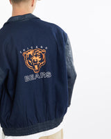 Vintage, 90s, NFL, Chicago, Bears, Varsity, Jacket, The Real Deal, size large, colour Navy, newtown, sydney, australia, thrift store, opshop, preloved, secondhand, sustainable, retro, antique, 70s, 80s, 90s, 2000s, 00s, fashion, clothing, streetwear, trendy, garment, style, boutique, store, shop, archive, sale, cheap, best, top, Jackets