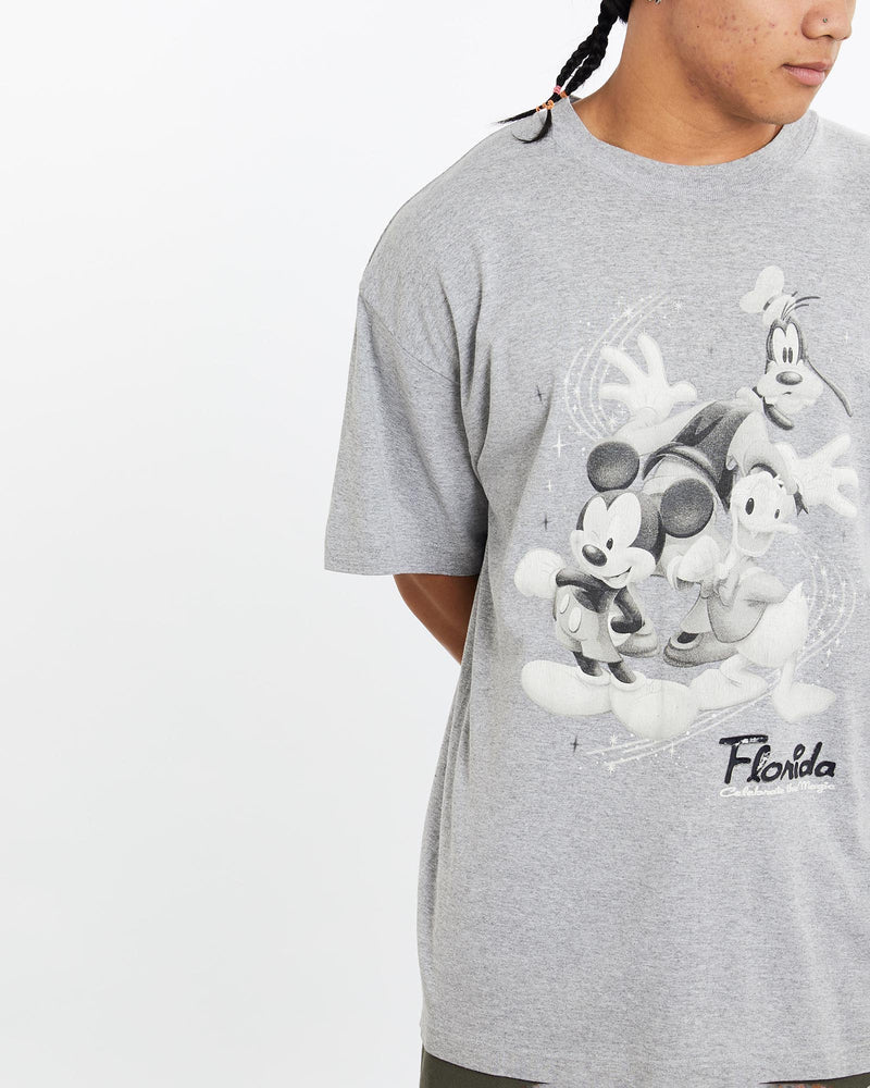 Vintage, Disney, Mickey, Mouse, Tee, The Real Deal, size large, colour Grey, newtown, sydney, australia, thrift store, opshop, preloved, secondhand, sustainable, retro, antique, 70s, 80s, 90s, 2000s, 00s, fashion, clothing, streetwear, trendy, garment, style, boutique, store, shop, archive, sale, cheap, best, top, T-Shirts