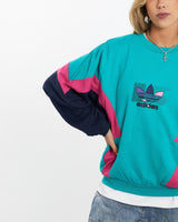 Vintage, 80s, Adidas, Sweatshirt, The Real Deal, size small, colour Blue, newtown, sydney, australia, thrift store, opshop, preloved, secondhand, sustainable, retro, antique, 70s, 80s, 90s, 2000s, 00s, fashion, clothing, streetwear, trendy, garment, style, boutique, store, shop, archive, sale, cheap, best, top, Sweats and hoodies