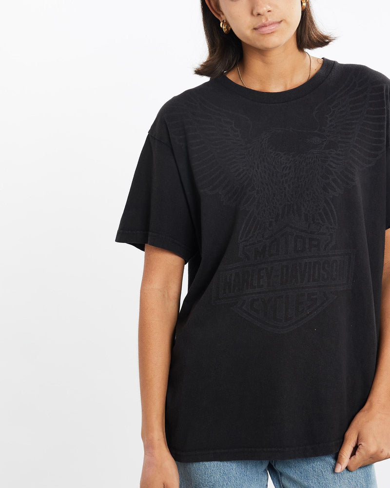 Vintage, Harley, Davidson, Tee, The Real Deal, size small, colour Black, newtown, sydney, australia, thrift store, opshop, preloved, secondhand, sustainable, retro, antique, 70s, 80s, 90s, 2000s, 00s, fashion, clothing, streetwear, trendy, garment, style, boutique, store, shop, archive, sale, cheap, best, top, T-Shirts