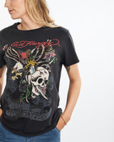 Vintage, Ed, Hardy, Tee, The Real Deal, size small, colour Black, newtown, sydney, australia, thrift store, opshop, preloved, secondhand, sustainable, retro, antique, 70s, 80s, 90s, 2000s, 00s, fashion, clothing, streetwear, trendy, garment, style, boutique, store, shop, archive, sale, cheap, best, top, T-Shirts