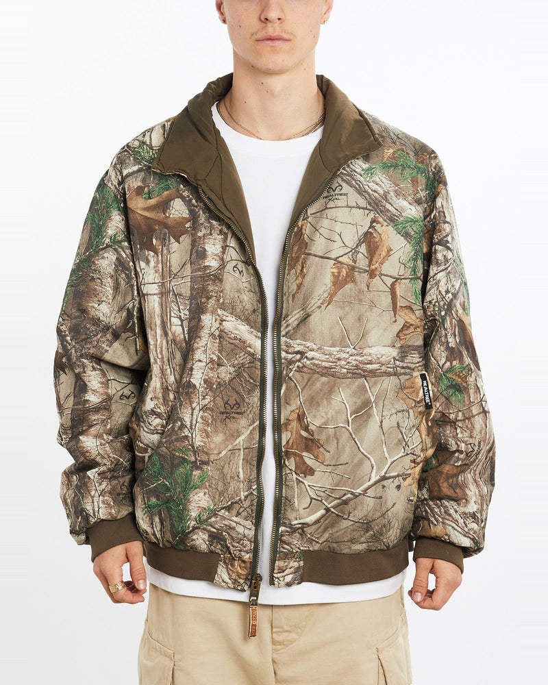 Vintage, Realtree, Camo, Reversible, Puffer, Jacket, The Real Deal, size large, colour Brown, newtown, sydney, australia, thrift store, opshop, preloved, secondhand, sustainable, retro, antique, 70s, 80s, 90s, 2000s, 00s, fashion, clothing, streetwear, trendy, garment, style, boutique, store, shop, archive, sale, cheap, best, top, Jackets
