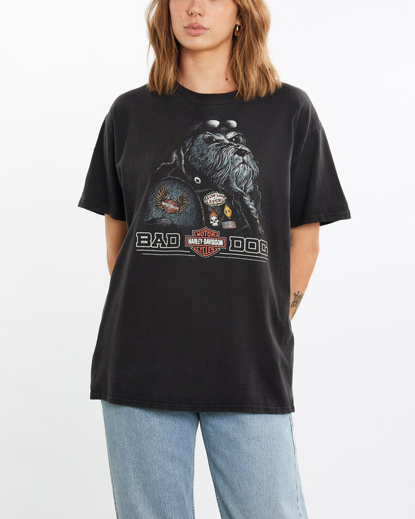 Vintage, Harley, Davidson, Tee, The Real Deal, size medium, colour Black, newtown, sydney, australia, thrift store, opshop, preloved, secondhand, sustainable, retro, antique, 70s, 80s, 90s, 2000s, 00s, fashion, clothing, streetwear, trendy, garment, style, boutique, store, shop, archive, sale, cheap, best, top, T-Shirts
