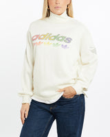 Vintage, 80s, Adidas, Mock, Neck, Sweatshirt, The Real Deal, size medium, colour Beige, newtown, sydney, australia, thrift store, opshop, preloved, secondhand, sustainable, retro, antique, 70s, 80s, 90s, 2000s, 00s, fashion, clothing, streetwear, trendy, garment, style, boutique, store, shop, archive, sale, cheap, best, top, Sweats and hoodies