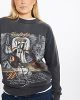 Vintage, 90s, NFL, Washington, Redskins, Sweatshirt, The Real Deal, size small, colour Black, newtown, sydney, australia, thrift store, opshop, preloved, secondhand, sustainable, retro, antique, 70s, 80s, 90s, 2000s, 00s, fashion, clothing, streetwear, trendy, garment, style, boutique, store, shop, archive, sale, cheap, best, top, Sweats and hoodies