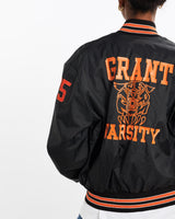 Vintage, 80s, Grant, Varsity, Bomber, Jacket, The Real Deal, size medium, colour Black, newtown, sydney, australia, thrift store, opshop, preloved, secondhand, sustainable, retro, antique, 70s, 80s, 90s, 2000s, 00s, fashion, clothing, streetwear, trendy, garment, style, boutique, store, shop, archive, sale, cheap, best, top, Jackets
