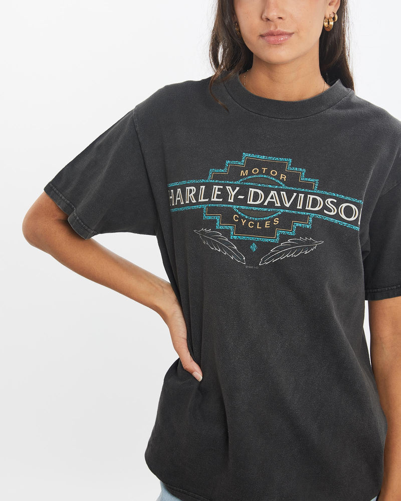 Vintage, 1998, Harley, Davidson, Tee, The Real Deal, size small, colour Black, newtown, sydney, australia, thrift store, opshop, preloved, secondhand, sustainable, retro, antique, 70s, 80s, 90s, 2000s, 00s, fashion, clothing, streetwear, trendy, garment, style, boutique, store, shop, archive, sale, cheap, best, top, T-Shirts