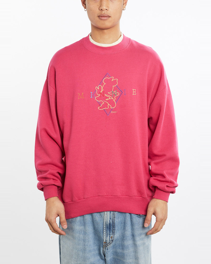 Vintage, 90s, Disney, Minnie, Mouse, Sweatshirt, The Real Deal, size large, colour Purple, newtown, sydney, australia, thrift store, opshop, preloved, secondhand, sustainable, retro, antique, 70s, 80s, 90s, 2000s, 00s, fashion, clothing, streetwear, trendy, garment, style, boutique, store, shop, archive, sale, cheap, best, top, Sweats and hoodies