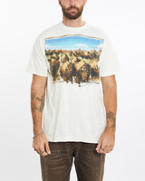 Vintage, 1995, Byson, Wildlife, Tee, The Real Deal, size extra large, colour White, newtown, sydney, australia, thrift store, opshop, preloved, secondhand, sustainable, retro, antique, 70s, 80s, 90s, 2000s, 00s, fashion, clothing, streetwear, trendy, garment, style, boutique, store, shop, archive, sale, cheap, best, top, T-Shirts