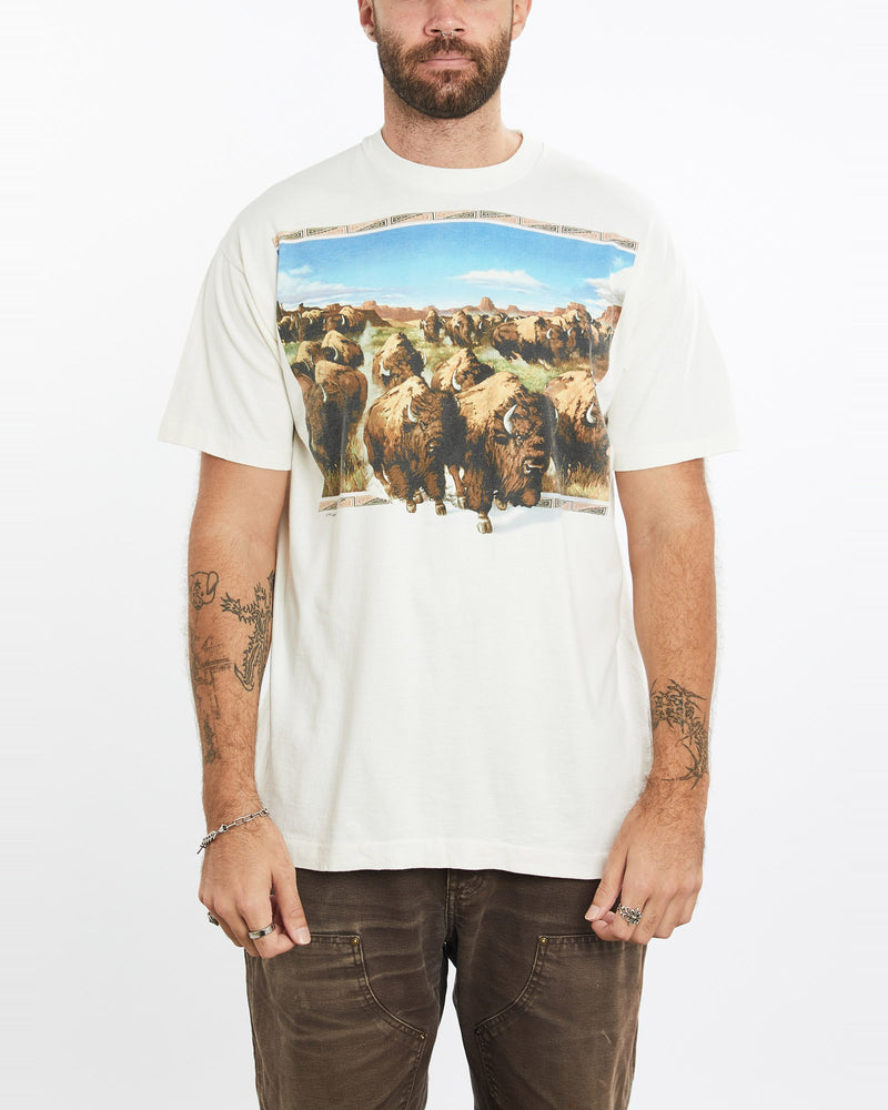 Vintage, 1995, Byson, Wildlife, Tee, The Real Deal, size extra large, colour White, newtown, sydney, australia, thrift store, opshop, preloved, secondhand, sustainable, retro, antique, 70s, 80s, 90s, 2000s, 00s, fashion, clothing, streetwear, trendy, garment, style, boutique, store, shop, archive, sale, cheap, best, top, T-Shirts