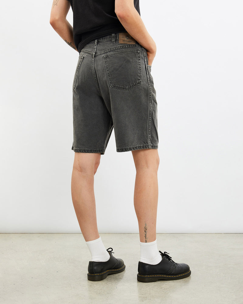 Vintage, Wrangler, Denim, Shorts, The Real Deal, size 31", colour Black, newtown, sydney, australia, thrift store, opshop, preloved, secondhand, sustainable, retro, antique, 70s, 80s, 90s, 2000s, 00s, fashion, clothing, streetwear, trendy, garment, style, boutique, store, shop, archive, sale, cheap, best, top, Shorts
