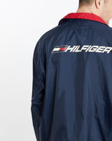 Vintage, 90s, Tommy, Hilfiger, Athletics, Coaches, Jacket, The Real Deal, size extra large, colour Navy, newtown, sydney, australia, thrift store, opshop, preloved, secondhand, sustainable, retro, antique, 70s, 80s, 90s, 2000s, 00s, fashion, clothing, streetwear, trendy, garment, style, boutique, store, shop, archive, sale, cheap, best, top, Jackets
