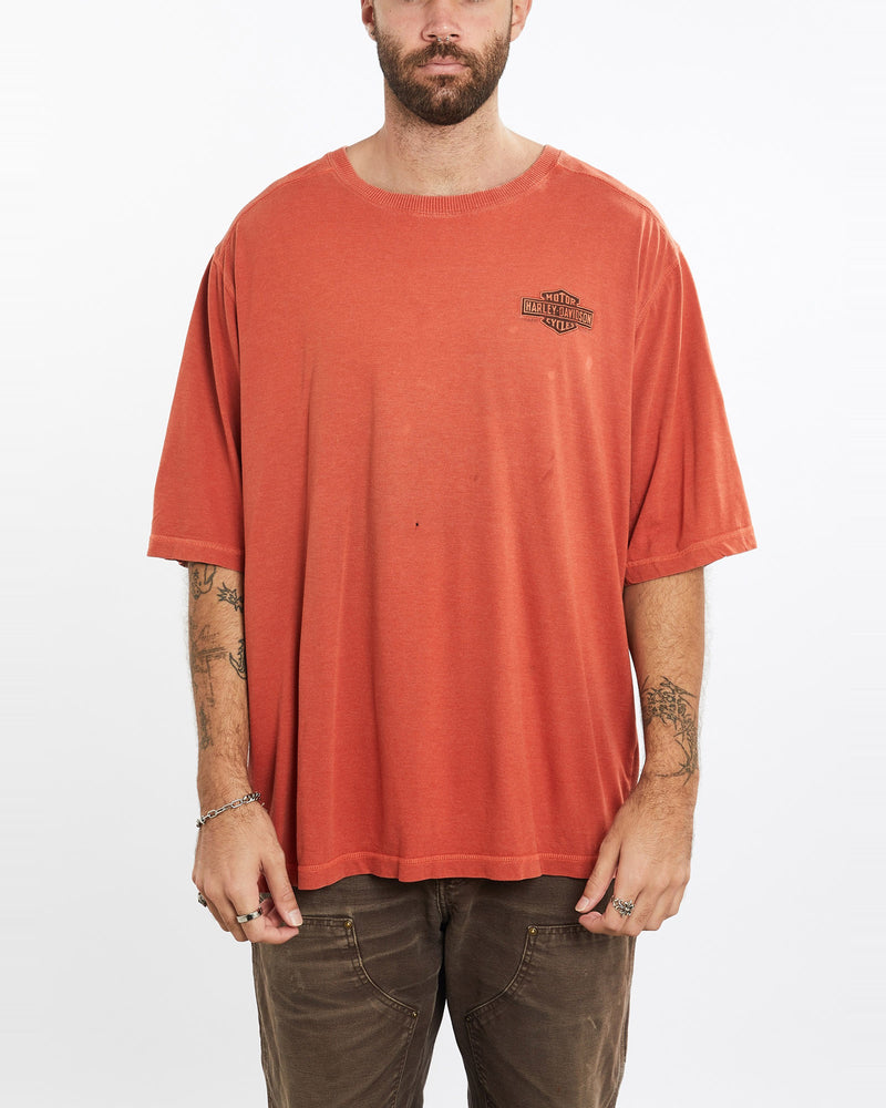 Vintage, Harley, Davidson, Tee, The Real Deal, size double extra large, colour Orange, newtown, sydney, australia, thrift store, opshop, preloved, secondhand, sustainable, retro, antique, 70s, 80s, 90s, 2000s, 00s, fashion, clothing, streetwear, trendy, garment, style, boutique, store, shop, archive, sale, cheap, best, top, T-Shirts