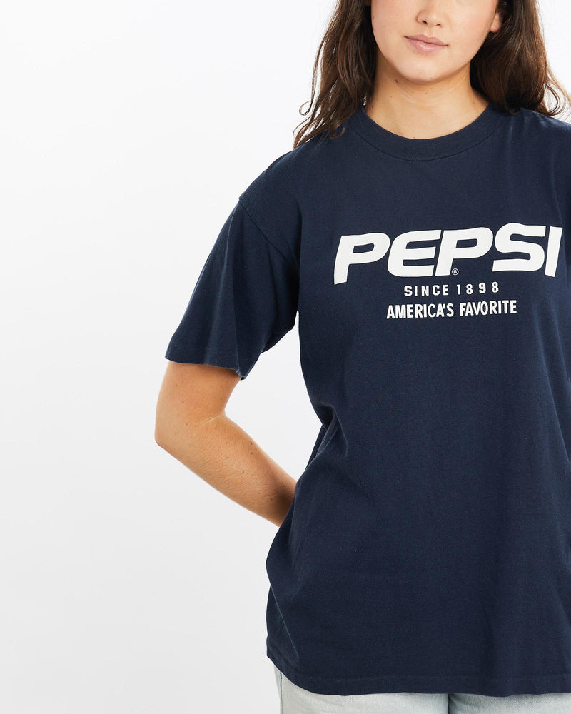 Vintage, 90s, Pepsi, Cola, Tee, The Real Deal, size medium, colour Blue, newtown, sydney, australia, thrift store, opshop, preloved, secondhand, sustainable, retro, antique, 70s, 80s, 90s, 2000s, 00s, fashion, clothing, streetwear, trendy, garment, style, boutique, store, shop, archive, sale, cheap, best, top, T-Shirts